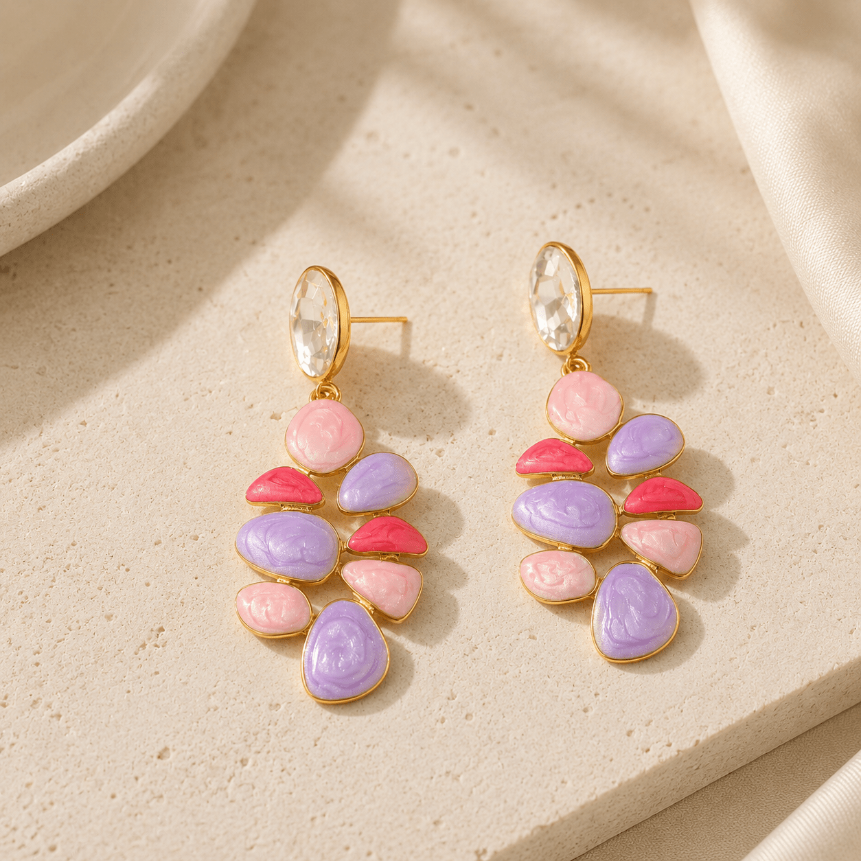 Aretes Riviera -AretesRosa VERYSA