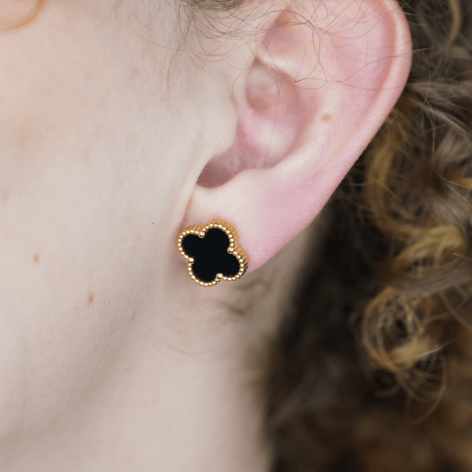 Aretes Trébol - AretesNegro VERYSA