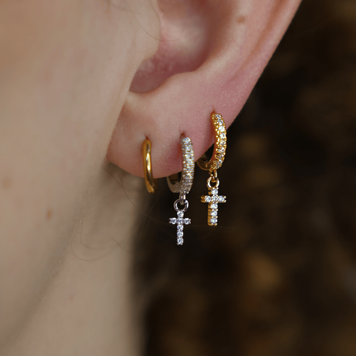 Arracada Piercing Cruz - PiercingsPlateado VERYSA