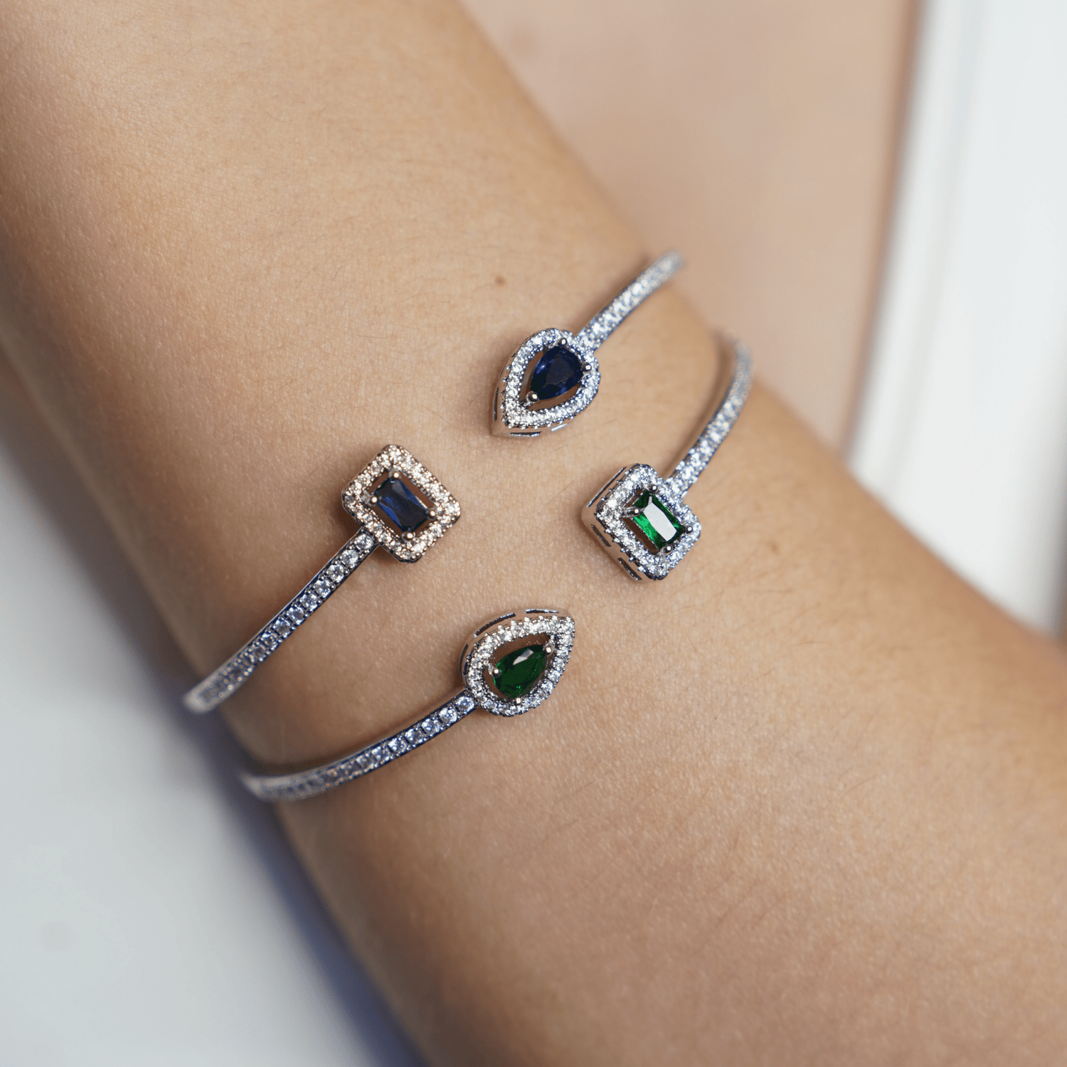 Brazalete Duo de Luz - BrazaletesVerde Circonia VERYSA