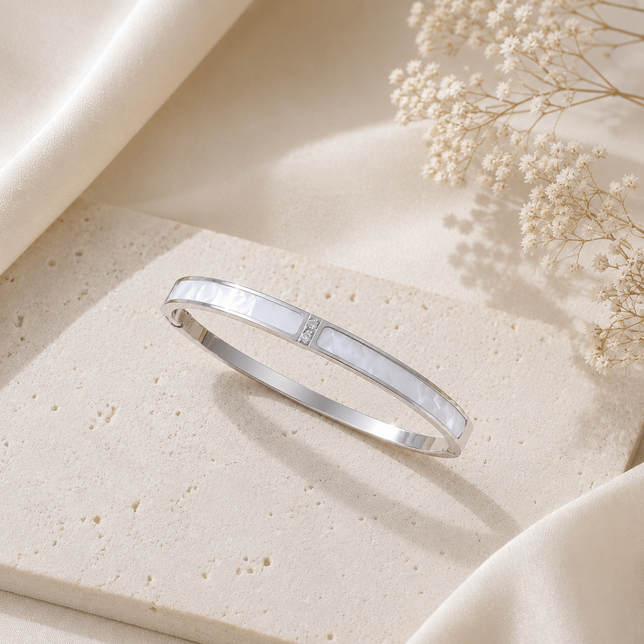 Brazalete Nácar Elegance -BrazaletesPlateado VERYSA
