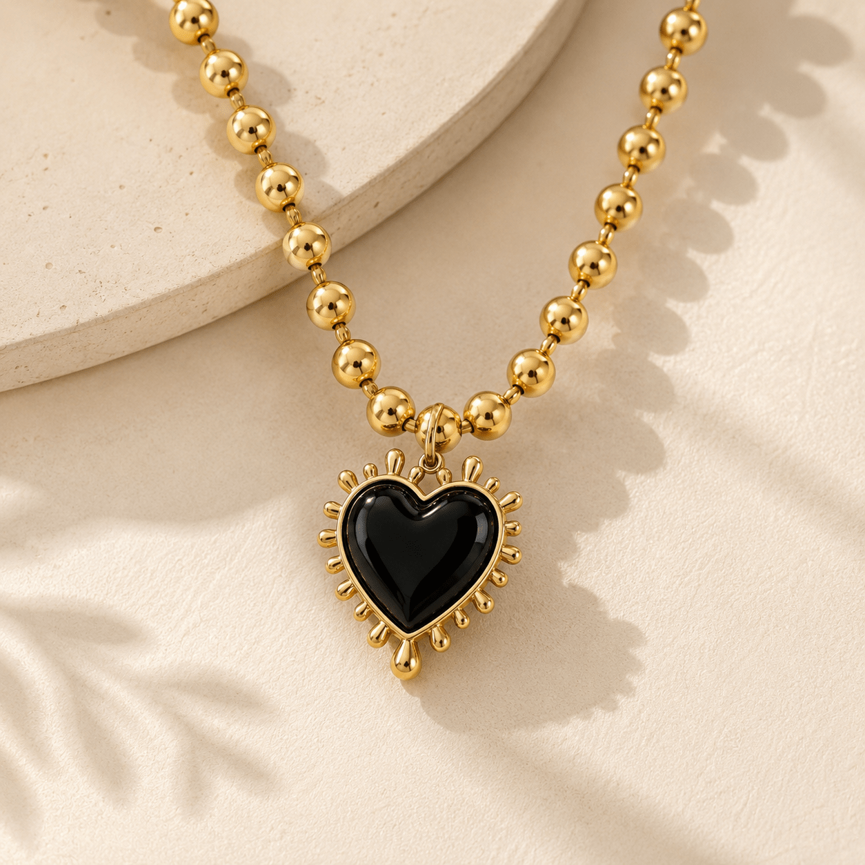 Collar Corazón Amour -CollaresNegro VERYSA
