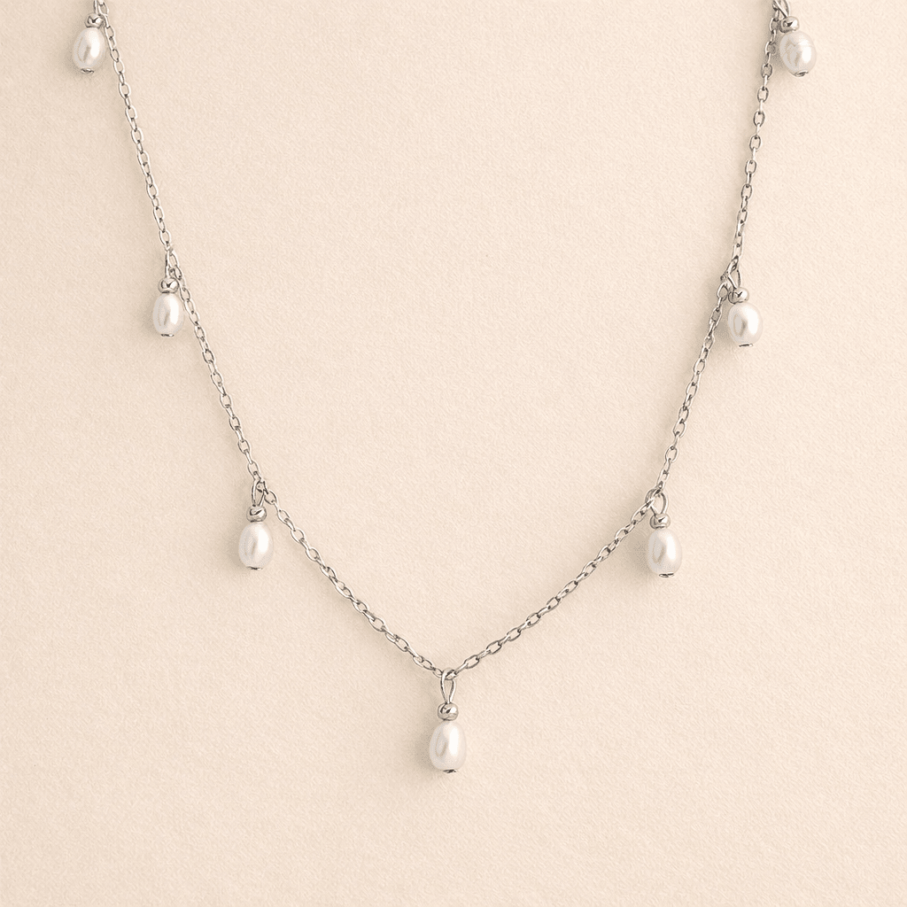 Collar Pearl Drops - CollaresPlateado Rodio VERYSA