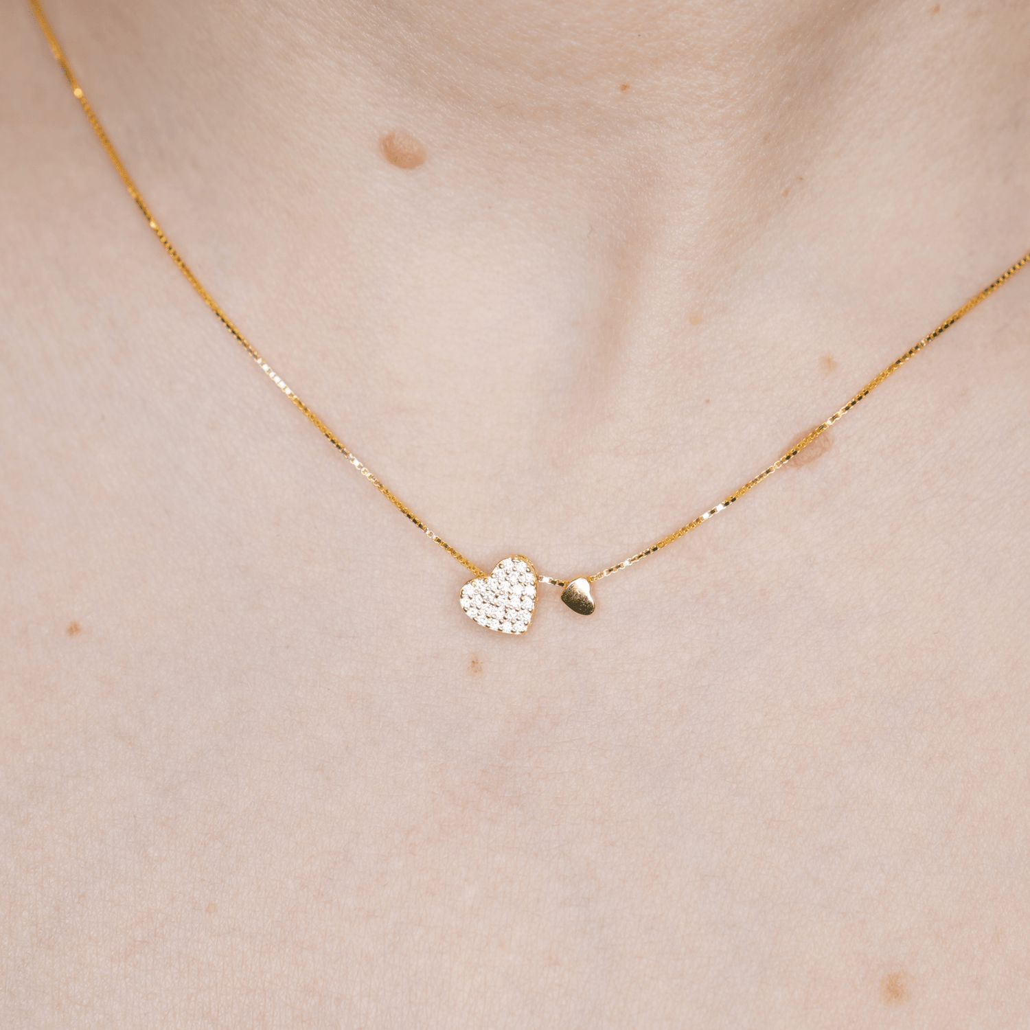 Collar Twin Hearts Plata .925 - CollaresDorado VERYSA