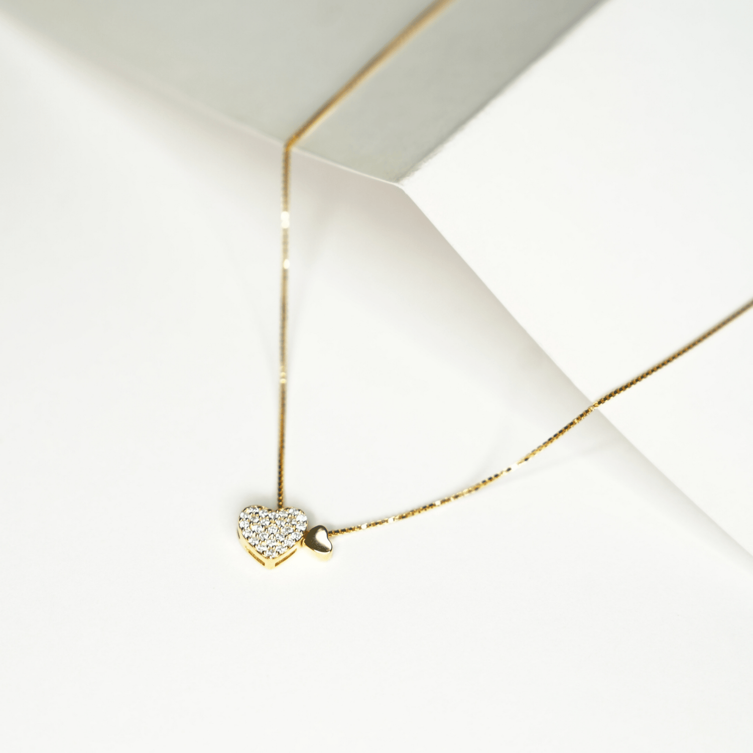 Collar Twin Hearts Plata .925 - CollaresDorado VERYSA