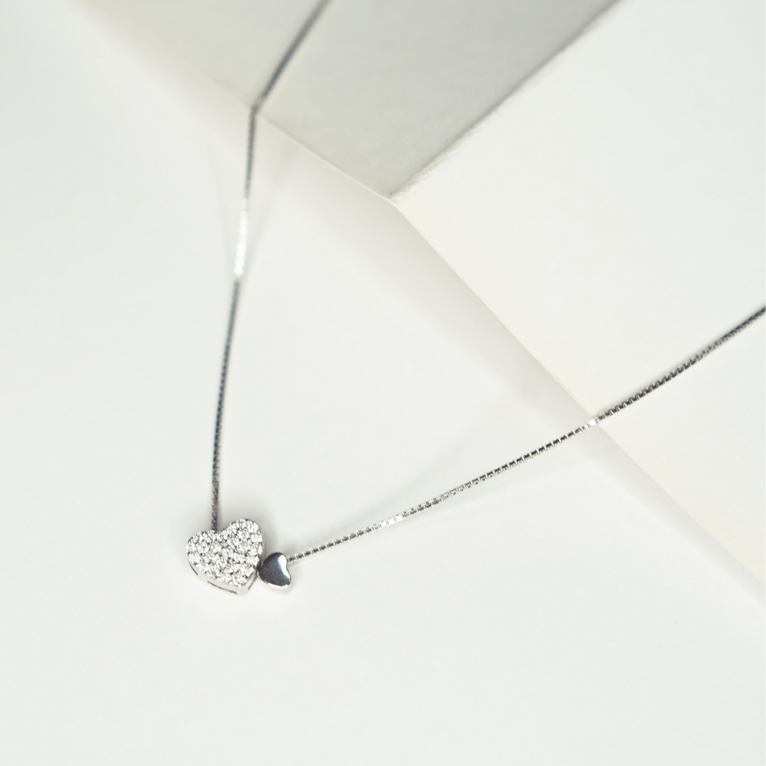 Collar Twin Hearts Plata .925 - CollaresPlateado VERYSA