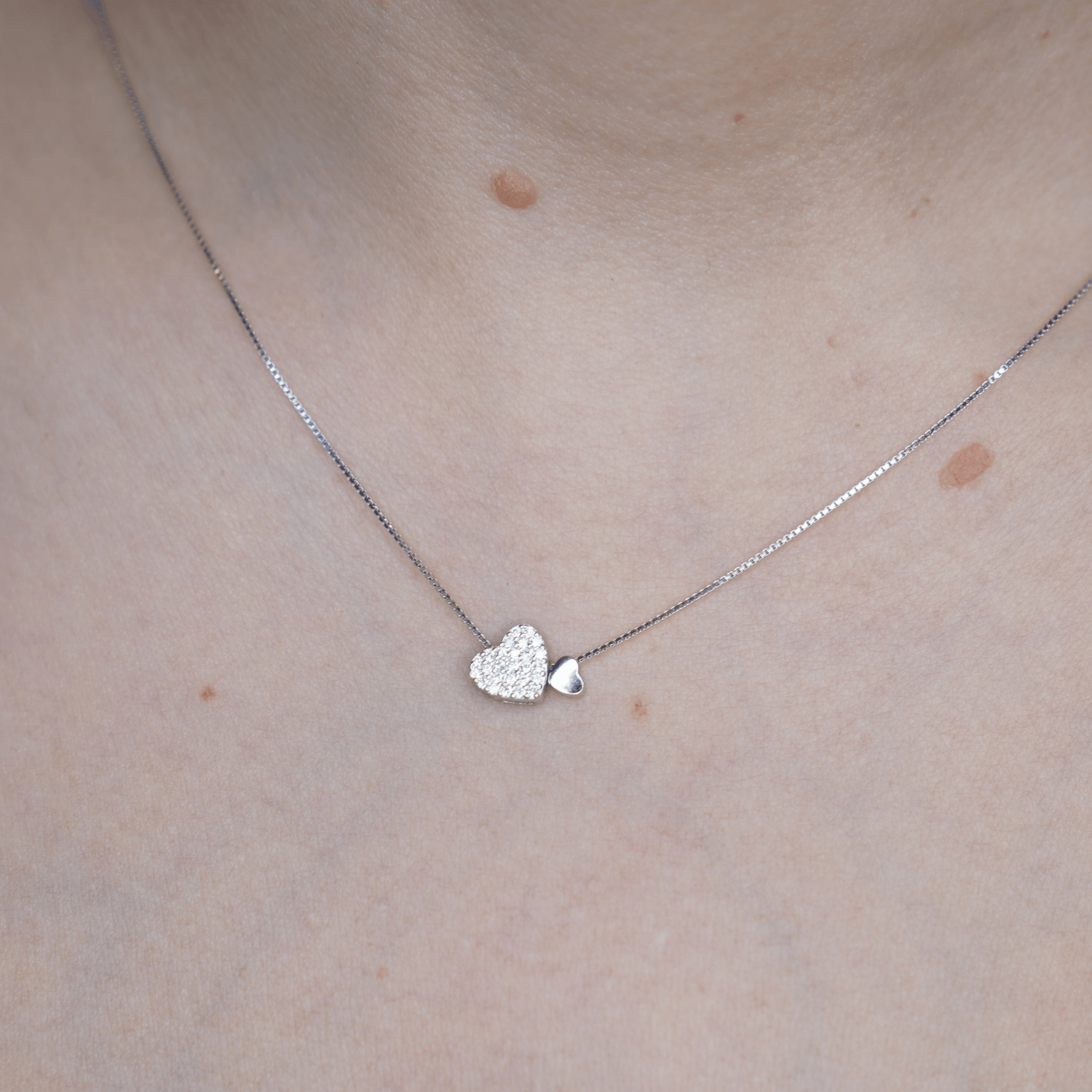 Collar Twin Hearts Plata .925 - CollaresPlateado VERYSA