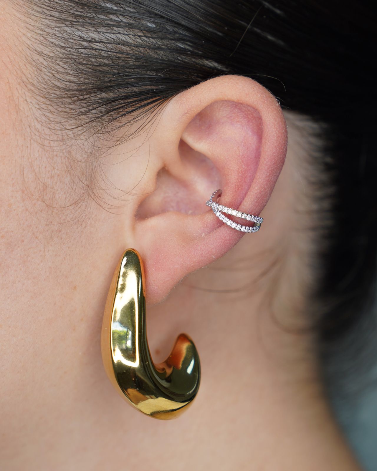 Ear Cuff Double Shine - PiercingsPlateado VERYSA