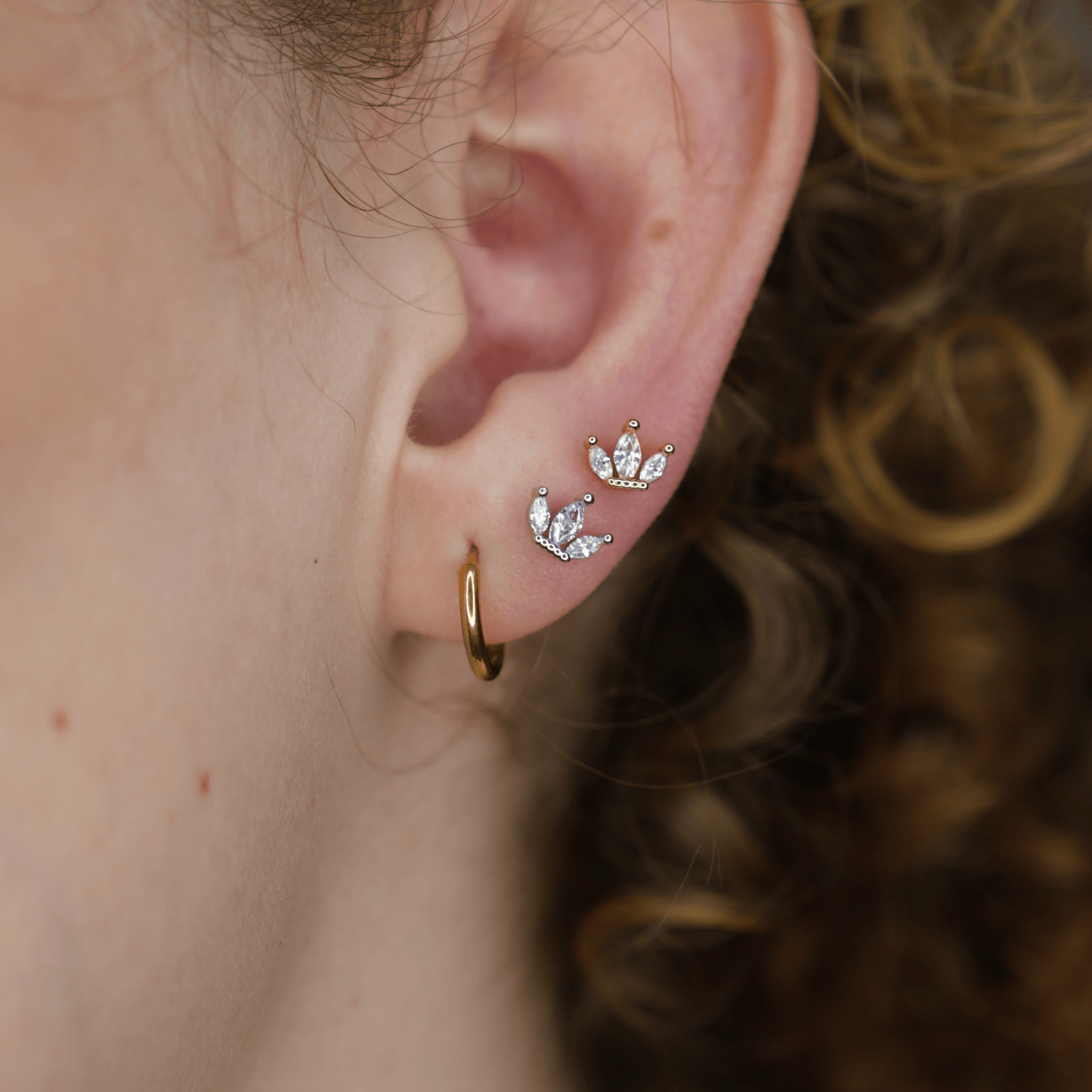Piercing Broquel Corona - PiercingsPlateado VERYSA