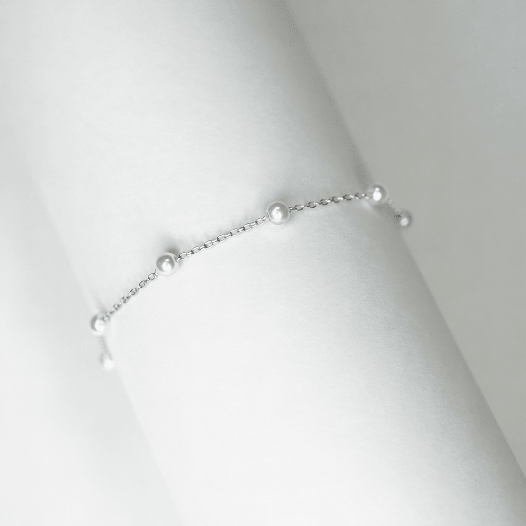 Pulsera Perla Sutil - BrazaletesPlateado VERYSA