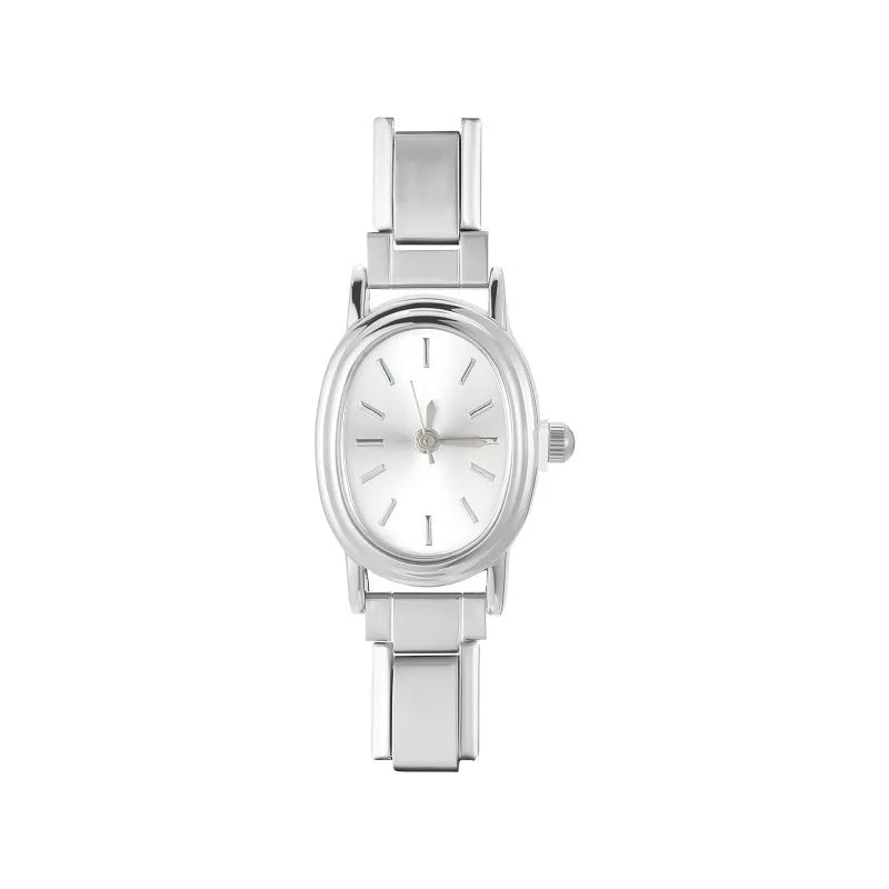 Reloj Oval Éclat - BrazaletesPlateado VERYSA