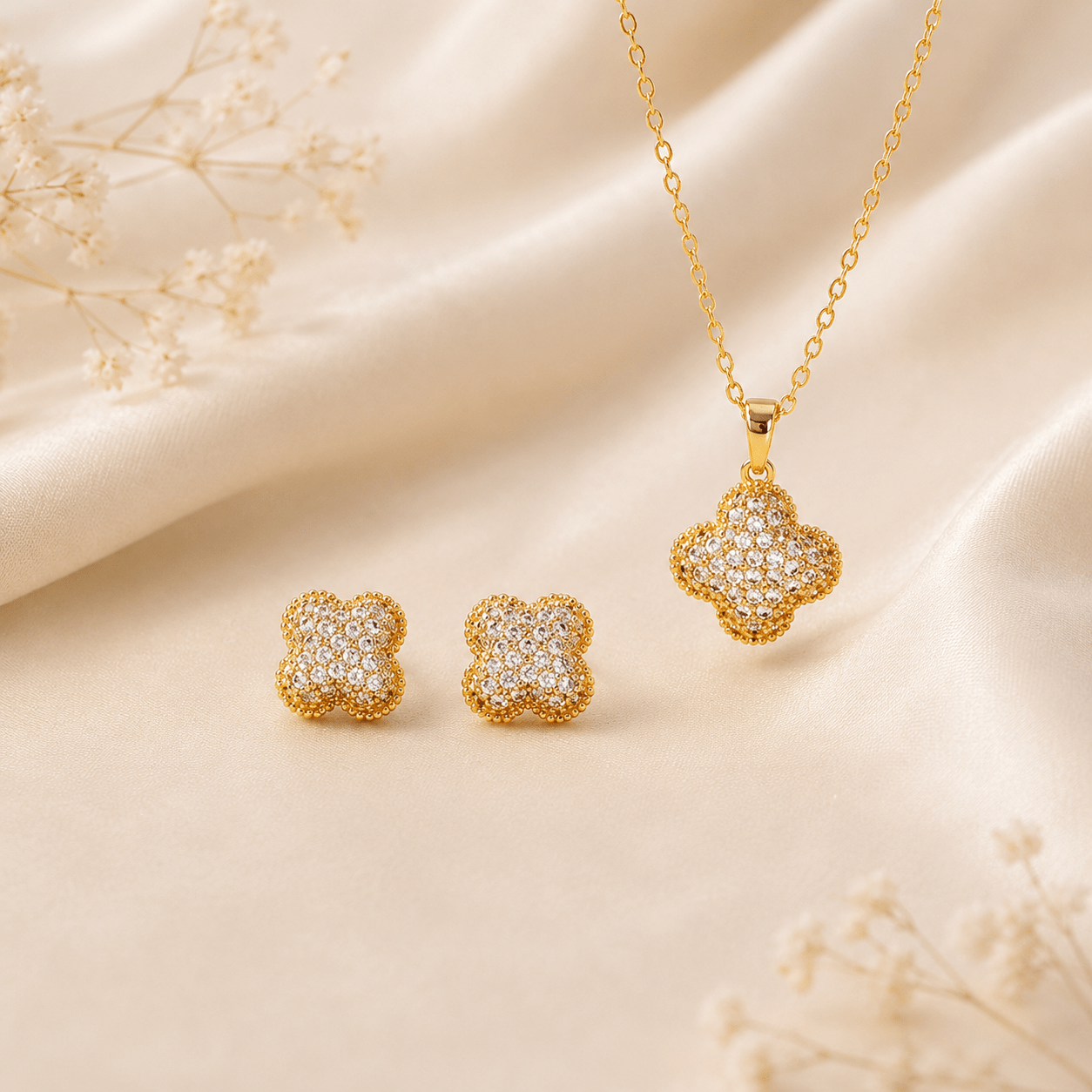 Set Clover Shine -SetPlateado VERYSA