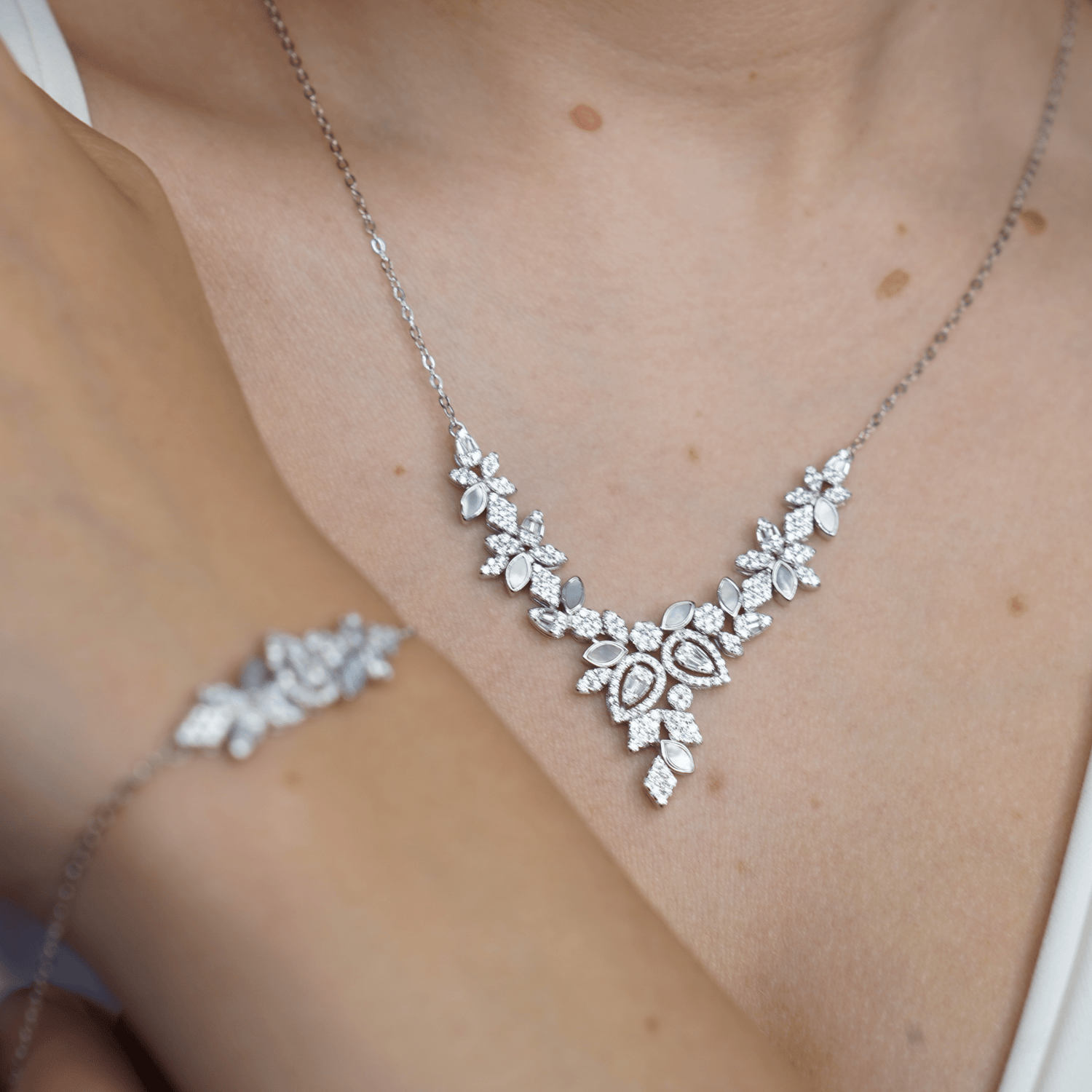 Set Jardin de Gala en Plata .925 Rodizada - Set VERYSA